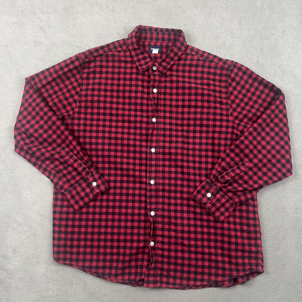 Place Gingham Flannel Shirt Mens XL Red Black Buffalo Check Button Up Pocket